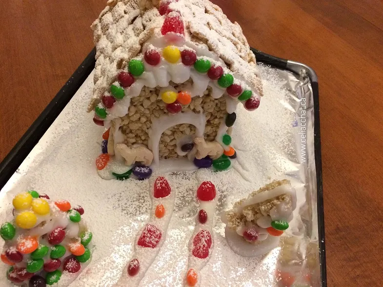 rice krispie house decorated